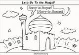 Masjid Kids Mosque Drawing Islamic Coloring Go Getdrawings sketch template
