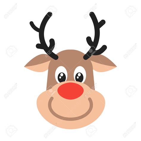 reindeer head christmas flat style design vector illustration kerst
