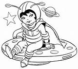 Coloring Spaceman Getdrawings Pages Astronaut sketch template