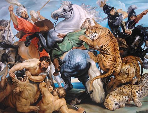 The Tiger Lion And Leopard Hunt Painting By Andre Kazarian