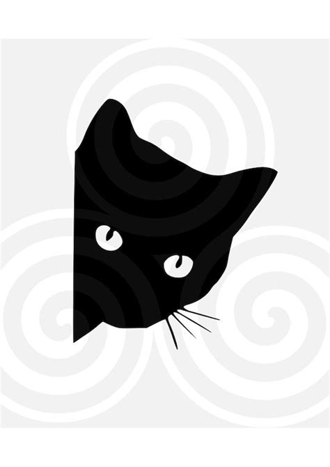 black cat cat face sizable vector  svg png eps etsy