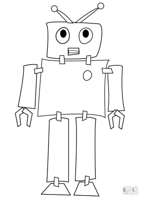 robot coloring pages paper  tapes robot