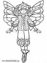 Coloring Pages Fairy Pheemcfaddell Brook Fairies Mystical Ferne Sheets Mythical Adults Colouring Drawings Book Adult Crafts sketch template