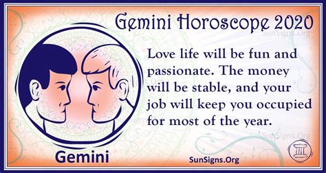 Gemini Horoscope 2020 Get Your Predictions Now Sunsigns Org