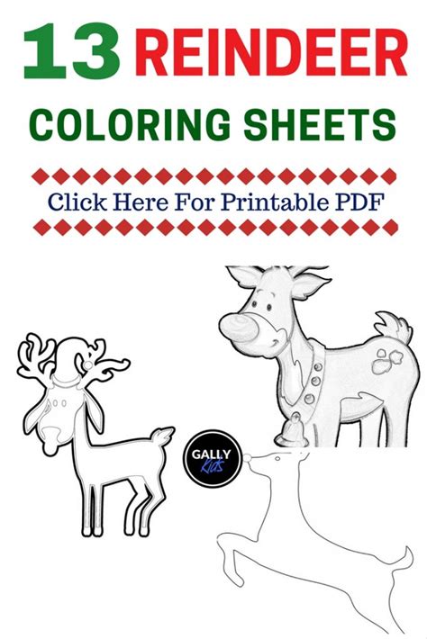 christmas reindeer coloring pages face antlers cute