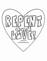 Repent Sunday Bible sketch template