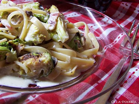 Olla Podrida Fettuccine With Roasted Brussels Sprouts And Bacon
