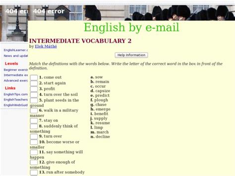 eslintermediate vocabulary  interactive    grade lesson planet