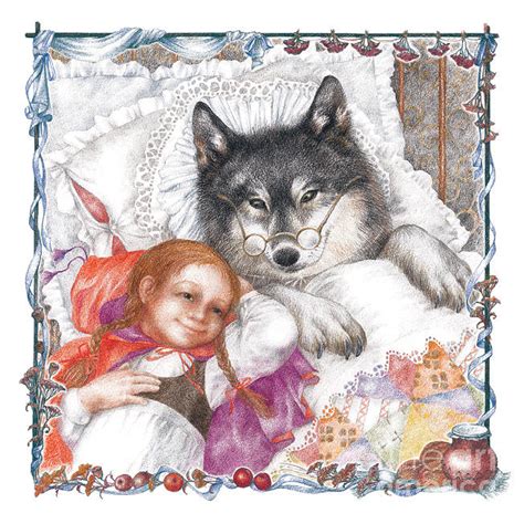 Red Riding Hood And Wolf Drawing By Sonya Olee Fine Art America