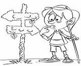 Coloring Lost Camping Girl Pages Gets Hiker sketch template
