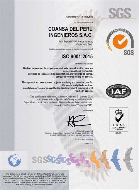 Re Certificación Iso 9001 2015 « Coansa Perú
