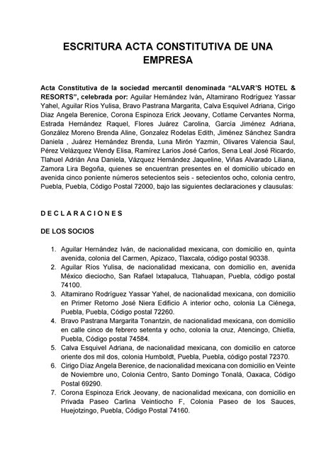 acta constitutiva brenda gonzalez  escritura acta constitutiva de