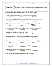context clues worksheets context clues worksheets language arts