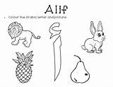 Alif Arabic Colouring Pdf Link Click Grade sketch template