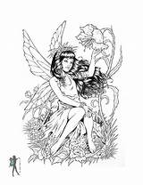 Coloring Fairy Pages Adults Adult Fairies Nene Thomas Gothic Printable Enchanted Book Designs Mermaid Colouring Books Fantasy Color Realistic Various sketch template