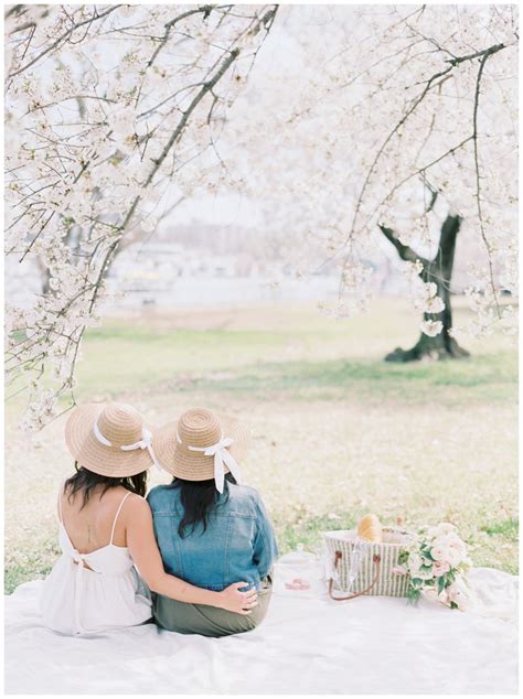 district of columbia cherry blossom engagement session same sex