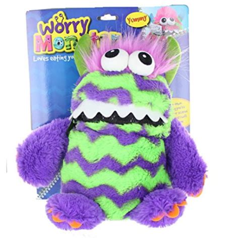 gosh designs worry monster soft plush toy green  purple childrens