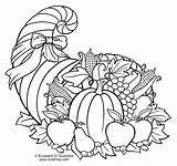 Coloring Cornucopia Pages Thanksgiving Printable Fall Para Turkey Abundancia Cuerno Colorear La Print Dibujos Kids Template Drawing Adult Sheets Fruit sketch template