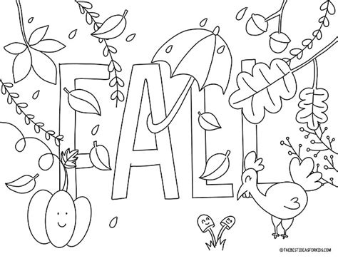 fall coloring pages   ideas  kids