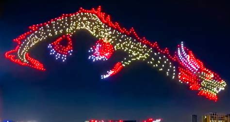 drone dragon  danced   shenzhen sky hype aviation