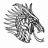 Dragon Coloring Pages Head Fierce Neon Template Printable Colouring Getcolorings Color sketch template