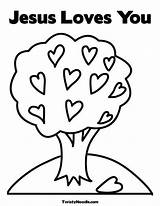 Coloring Pages Jesus Loves Goodbye Printable Template Card Colouring Sheets Valentines Farewell Kids Color Trees Earth Print Printables Nursery Crafts sketch template