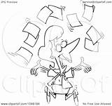 Businesswoman Happy Paperwork Tossing Toonaday Royalty Outline Illustration Cartoon Rf Clip Clipart 2021 sketch template