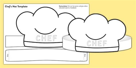 chef hat template chef hat template role play chef hat chefs