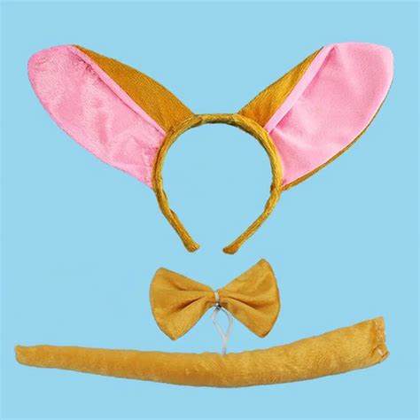 kids boy girl donkey headband tail tie props animal cosplay costume