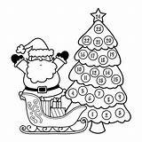 Advent Calendar Christmas Coloring Tree Printable Color Printablee Via Pages sketch template
