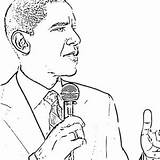 Coloring Speech Obama Barack Giving Smiling sketch template