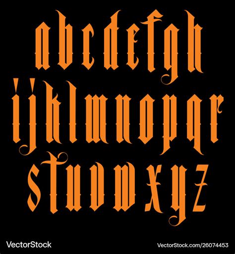 modern gothic font royalty  vector image vectorstock