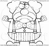 Clown Angry Cartoon Circus Clipart Chubby Coloring Outlined Vector Cory Thoman Royalty sketch template