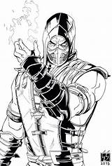 Mortal Kombat Scorpion Reptile Assassin Creed Escorpion Pintar Paintingvalley Skorpion Lapiz Valhalla Combate Lápis sketch template