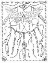 Coloring Pages Dreamcatcher Dream Catcher Mandala Adult Butterfly Printable Book Color Adults Colouring Sheets Native Tattoo Butterflies Etsy American Catchers sketch template