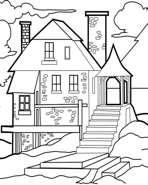printable house coloring page house colouring pages coloring