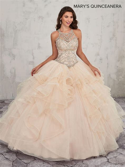 marys mq2011 ruffled quinceanera dress with train french