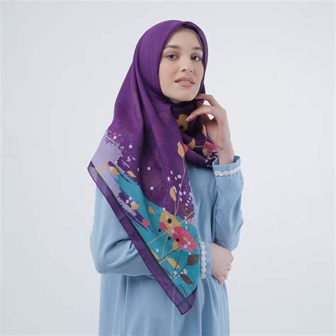 zoya hijab kerudung tru scarf purple  lapak zoya store bukalapak