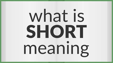 short meaning  short youtube