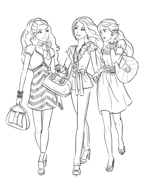 barbie  friends coloring pages coloring home