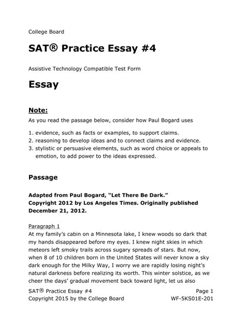 sat practice essay
