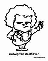 Ludwig Beethoven Van Music Coloring Colormegood Composers sketch template