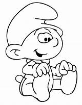 Coloring Smurf Pages Baby Printable Kids sketch template