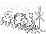 Coloring Train Pages Crossing Railroad Kids Getcolorings Steam Engine Color Getdrawings sketch template
