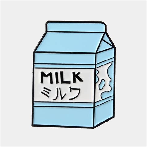 Japanese Milk Carton Pin Milk Carton Milk Drawing Kawaii Stickers My