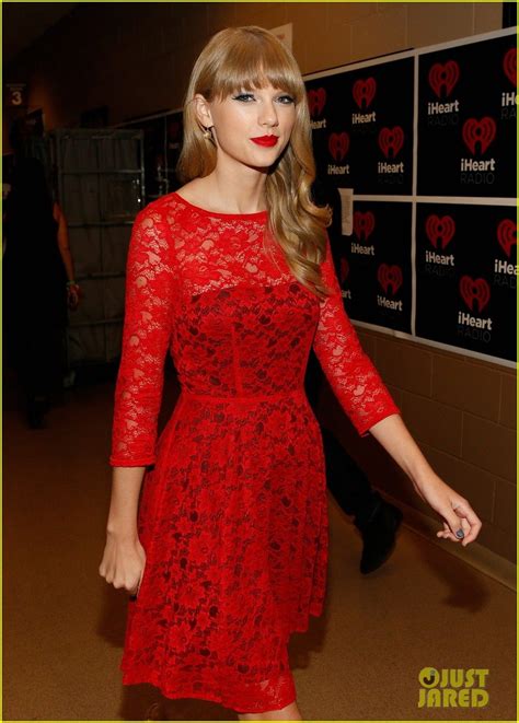 Taylor Swift In A French Connection Classic Red Lace Dress
