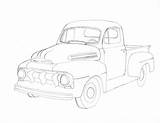 Ford Drawing Truck Pickup F100 Coloring Pages 1953 Line Old Getdrawings Template F1 Sketch sketch template