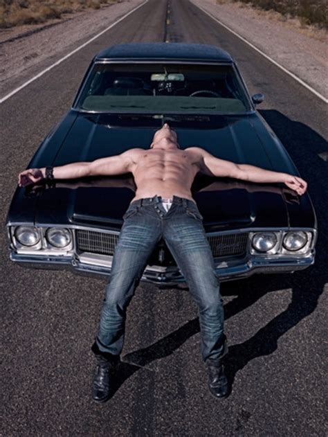 Jensen Ackles Aka Dean Winchester Laying On The Impala Check