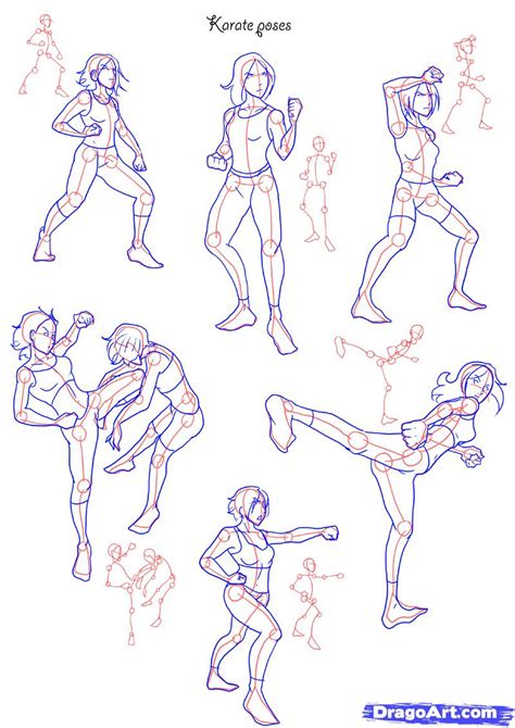 How To Draw Fighting Poses Step By Step Figures People