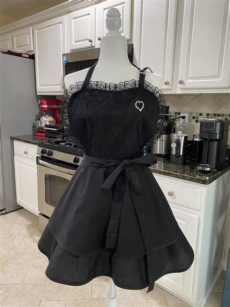 Apron For Women Sexy Apron Apron For Kitchen Black Apron Etsy